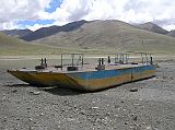 Tibet Kailash 04 Saga to Kailash 04 Ferry Lying Next to Bridge Across Yarlung Tsangpo